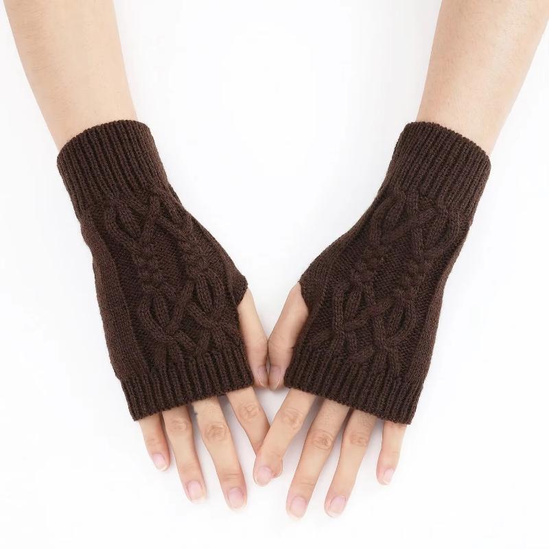 2025 NEW Women Hand Warmer Winter Gloves Fashion Knitting Faux Wool Mitten Warm Fingerless Glove Gants Femme women gloves