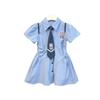 Girls' Preppy Polo Collar Summer Dress - 2025 New Collection, Short Sleeve Shirt Dress for Kids