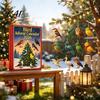 Festive Home Hanging Decor 24 Day Bird Advent Calendar with 2D Flat Acrylic Pendants, Christmas Countdown Calendar, Ornament for Holiday Trees