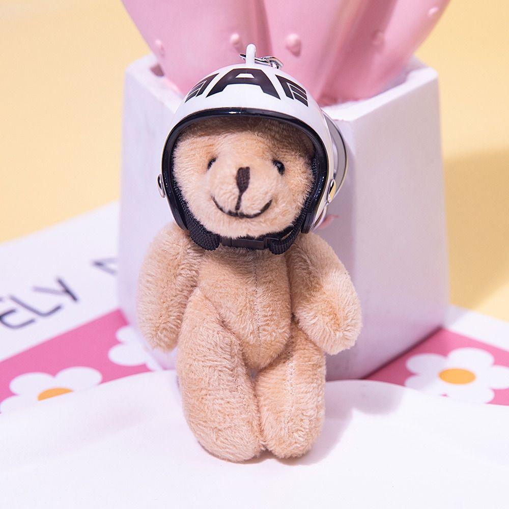 Cute Helmeted Bear Helmeted Bear Keychain Y2K Pendant Jewelry Gift