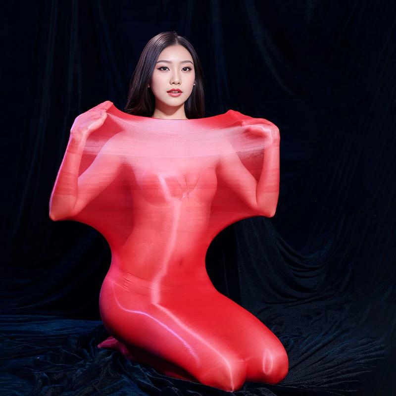 Women Wrapped Cover Bodystockings Silky Smooth Headband Sleeping Bag Tights Pantyhose See-Through Ultra Thin Sheer Bodysuits