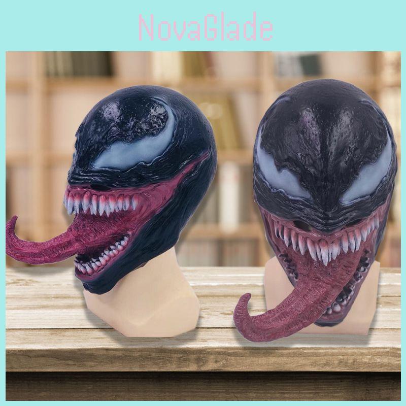 Maschera cosplay di Venom in lattice di alta qualità, realistica, horror, supereroe, Marvel Comics.