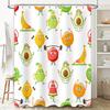 Adorable Cartoon Fruits Workout Bath Mat Shower Curtain for Kids Bathroom Decor this title highlights the cute cartoon fruit the