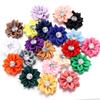 20pcs 4cm Mini Satin Ribbon Flowers Colorful Rhinestone Handmade Flowers For DIY Clothing Sewing Headwear Decoration Accessories
