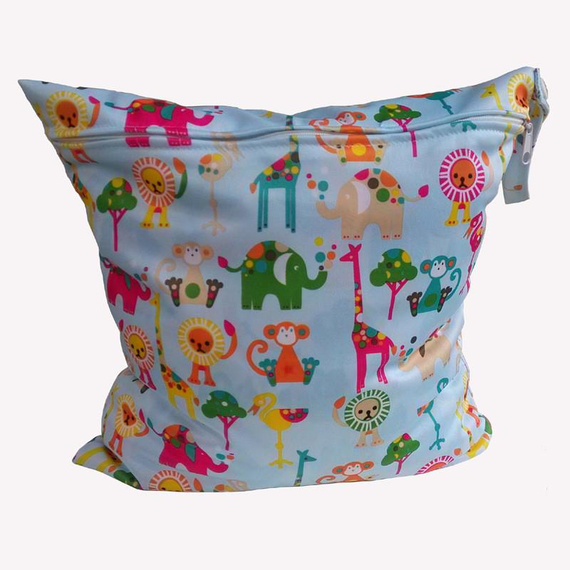 Baby Cartoon Print Diaper Bag With Zipper And Polyester Storage For New Parents