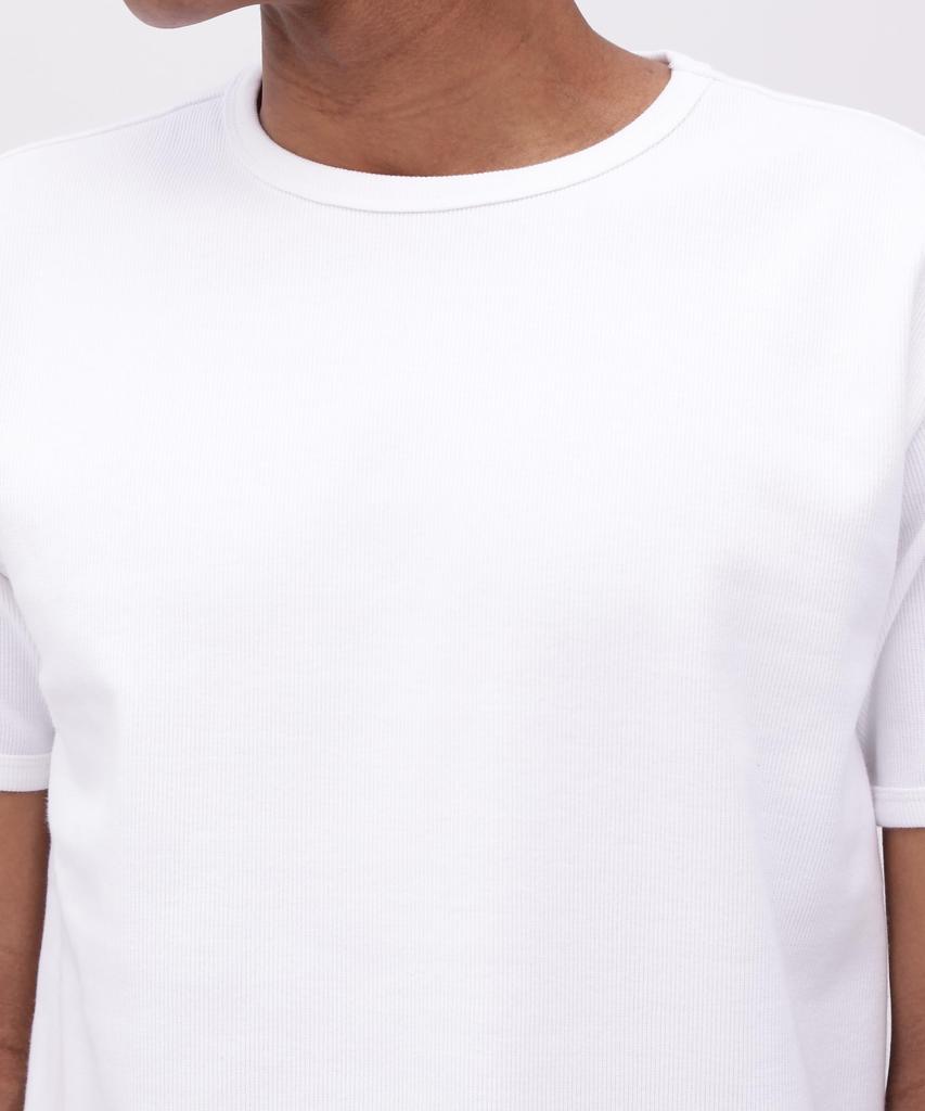 AVIREX DAILY RIB SAME COLOR CREW NECK T-SHIRT white 783-5934023