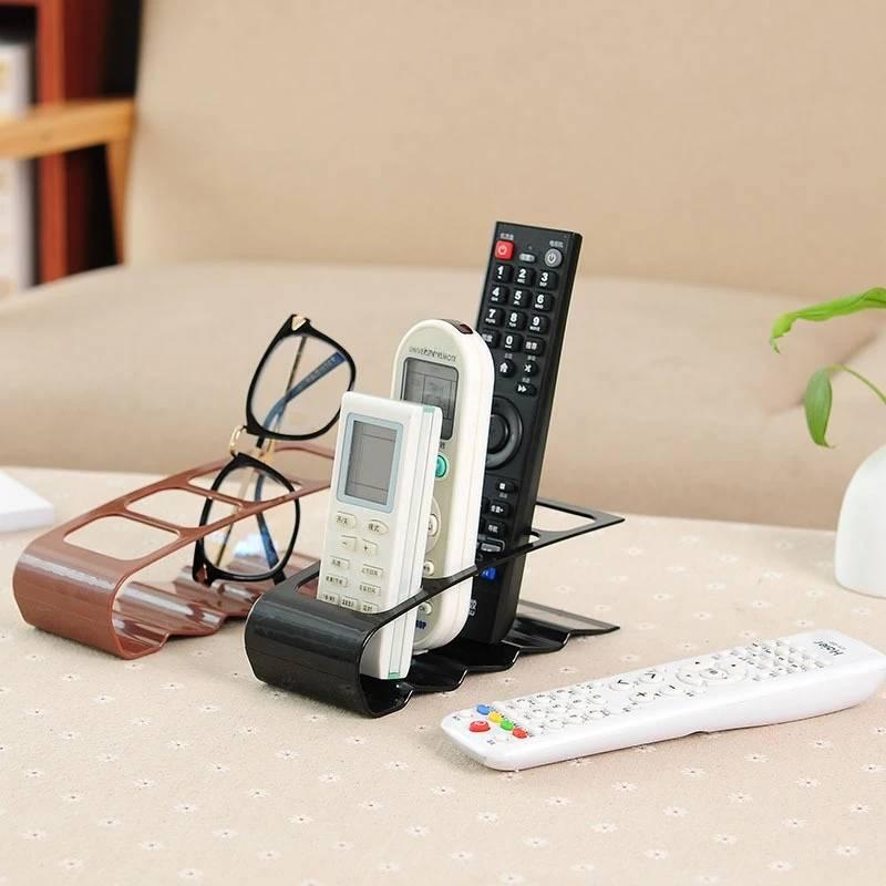 4 Compartment Remote Control Organizer Creative Desktop Storage Rack Plastic Holder Multi Purpose Desk Organizer