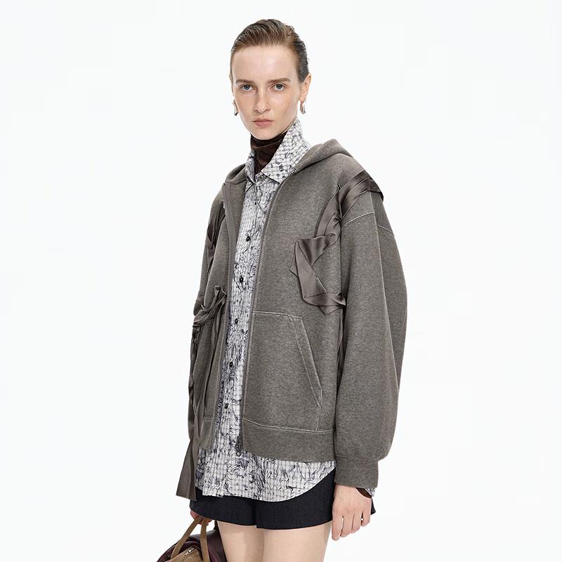 JNBY Women's Loose Hooded Zipper Sweatshirt