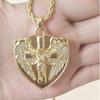 European & American Rhinestone Angel Wing Shield Pendant Hip Hop Necklace Jewelry