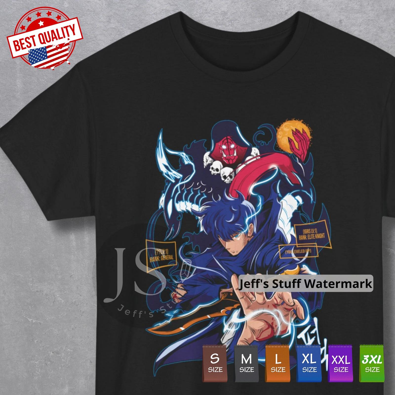 Sung Jinwoo T Shirt Solo Leveling Anime Clothing Cosplay Manga Japanese Tee 3XL