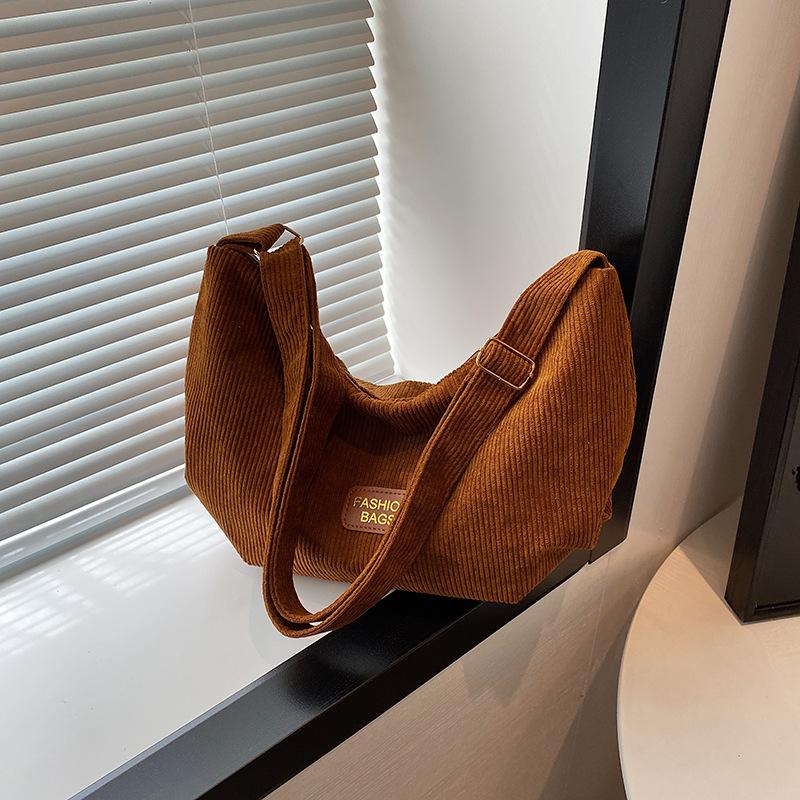 Women's Bag Crossbody Bag Corduroy Dumpling Bag New Shoulder Bag Stylish and Simple Bag Large Capacity