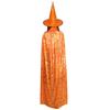 Gold Foil Cloak Costume Witch Hat Kids Adults Halloween Party Performance Stage