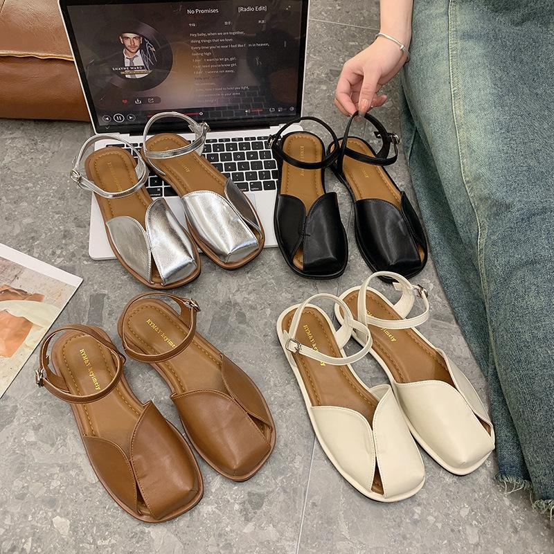 Baotou Sandals Woman 2025 New Summer Korean Version Mori Retro Fairy Style Casual Soft Sole Roman Sandals Woman