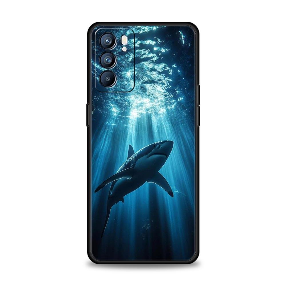 Shark Phone Case For Oppo A54 A53 A52 A15 A95 A16 A78 A79 A80 A98 4G Find X5 X6 Reno10 12 13 F Pro 5G Cover