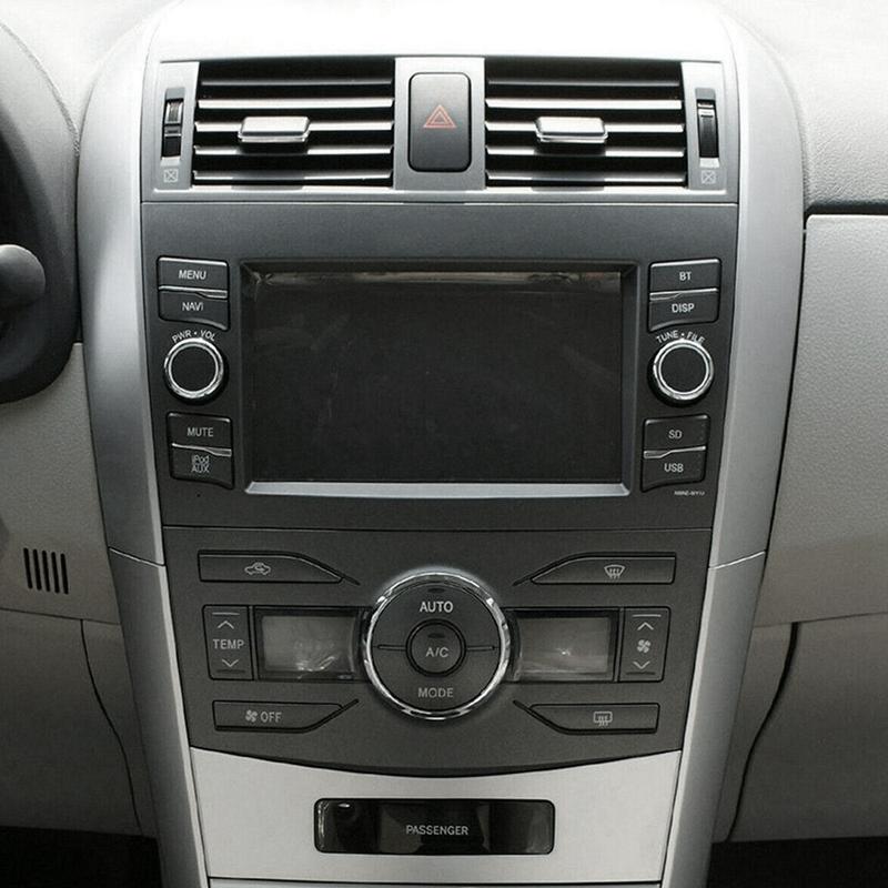 1Set Center Air Vents Chrome Trim Strip For Toyota Corolla Altis 2007-2013 Dashboard Lower+Upper Trim Cover Silver Grey