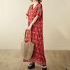 Krátký rukáv Nadměrná velikost vintage květinová novinka v šatech pro ženy ležérní volné Maxi dlouhé letní šaty