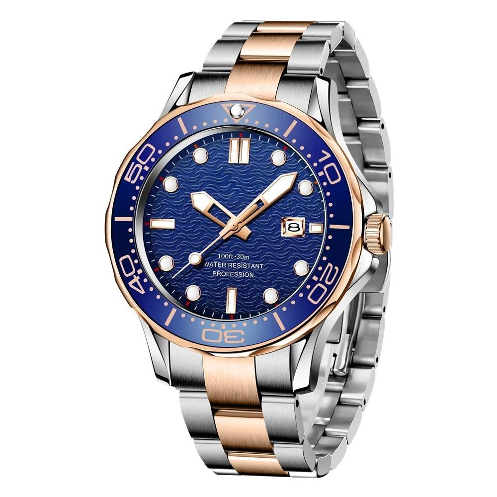 Fashion Men Watch Casual Sport Waterproof Men's Quartz Wristwatches Top Brand Luxury 360° Rotating Bezel Design Watch Men