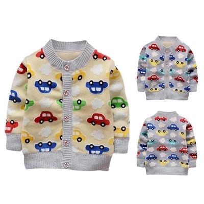 Baby Boy Girl Cartoon Car Print Pullover Tops Long Sleeves T-Shirt Blouse Casual Undershirt Outfits Toddler O Neck Sweatshirt Autumn Clothes for 1-7 Years Old Kid