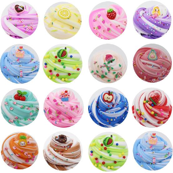 16 Pack Two-Toned Butter Slime Kit,DIY Educational Slime Toys Super Soft and Non-Sticky Toy for Gilrs.Party Favor for Kids Girls & Boys 6 7 8 9 10 11