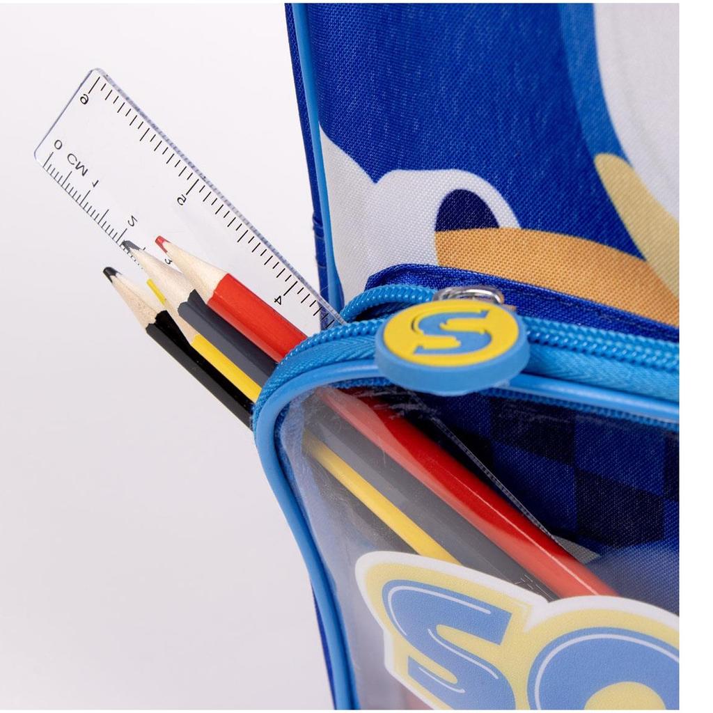 Sonic Kids Backpack with 1 Zipper 30x25x12cm Lightweight Durable School Bag for Boys Girls