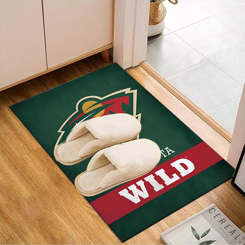 Minnesota Hockey Team Floor Mat for Living Room, Game Rooms, Office, Bedroom, Office Floor Mat Playful Design, Christmas Fan Gifts
