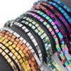 3/4mm Natural Stone Gold Sliver Multicolor Square Cube Hematite Loose Spacer Beads for DIY Jewelry Accessories