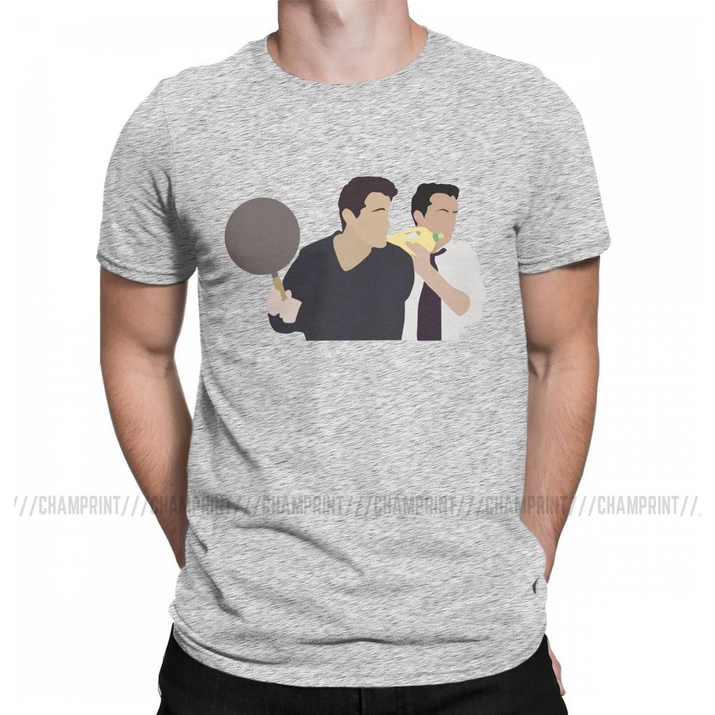Men Joey Tribbiani Chandler Bing Friends T Shirts TV Show Pure Cotton Clothing Vintage Short Sleeve Tee Shirt Gift Idea T-Shirts