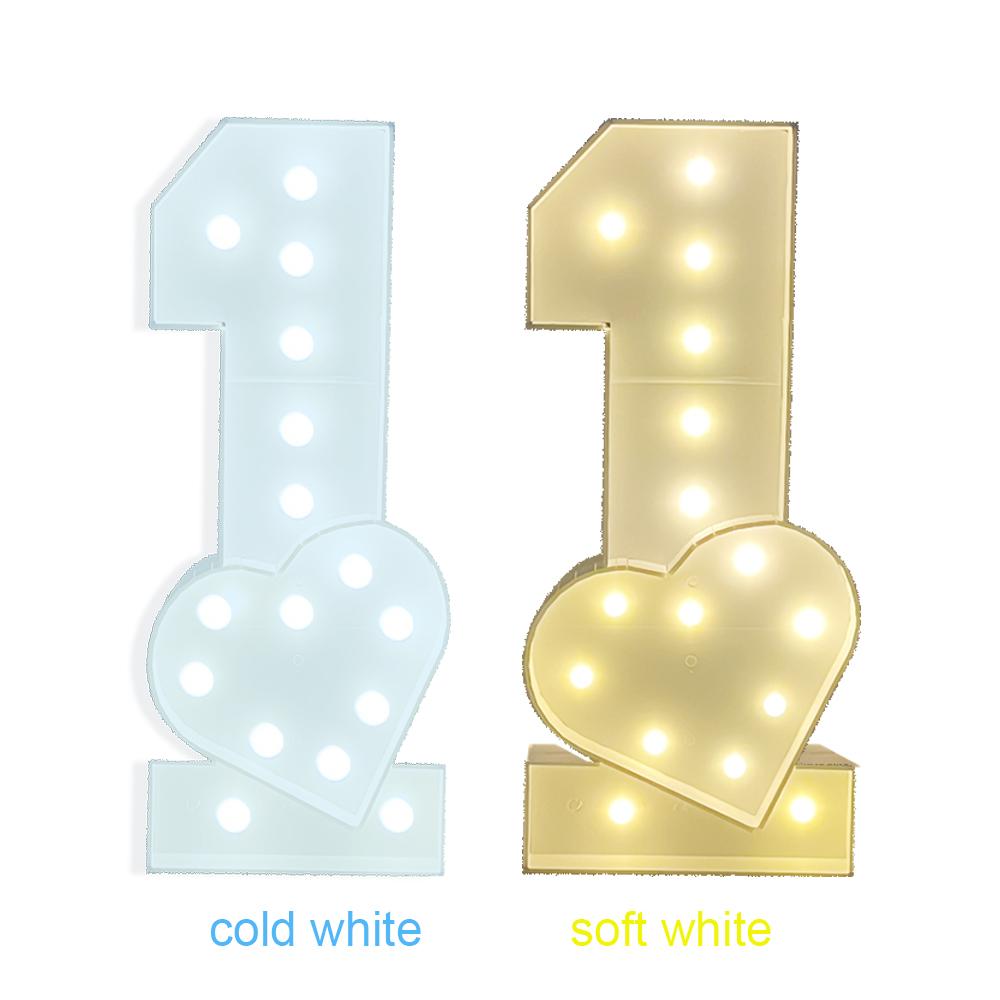 1Pc 73cm Lighting Love Number ONE KT Board Party Decor for Anniversary Birthday Home Party Decorating Tool Kids Gift