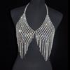 Sexy luxuriöse Quaste Unterwäsche glänzende Körperkette für Frauen Strass Kristall BH Geburtstag Party Kleidung Zubehör Festival