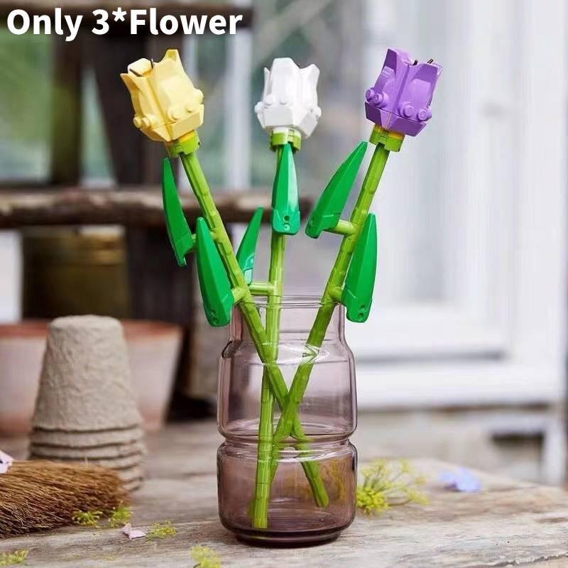 Schöne Tulpen-Bausteine Kompatibel mit Buntes Blumen-Geschenkset für Alle Altersgruppen