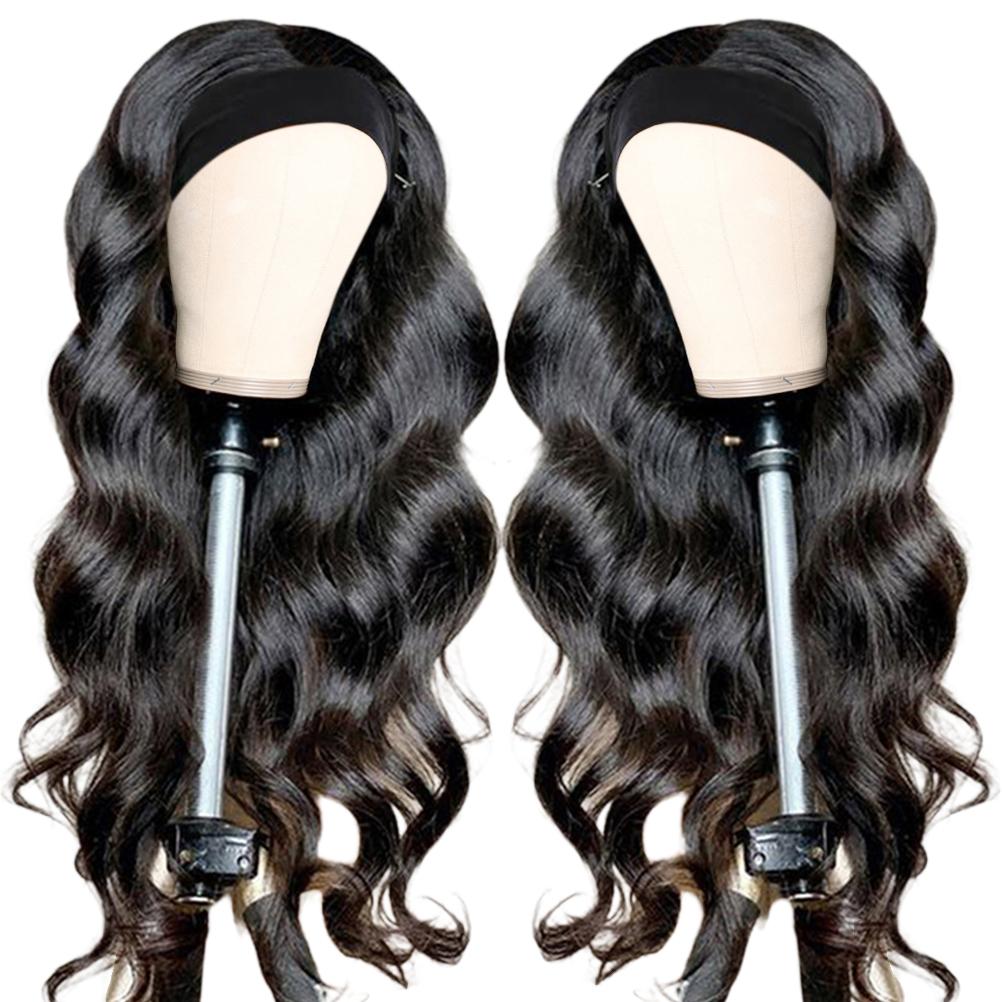 Curly Wave Headband Wig for Women Fashionable Adjustable Headband Scarf Wig High Temperature Fiber Wig