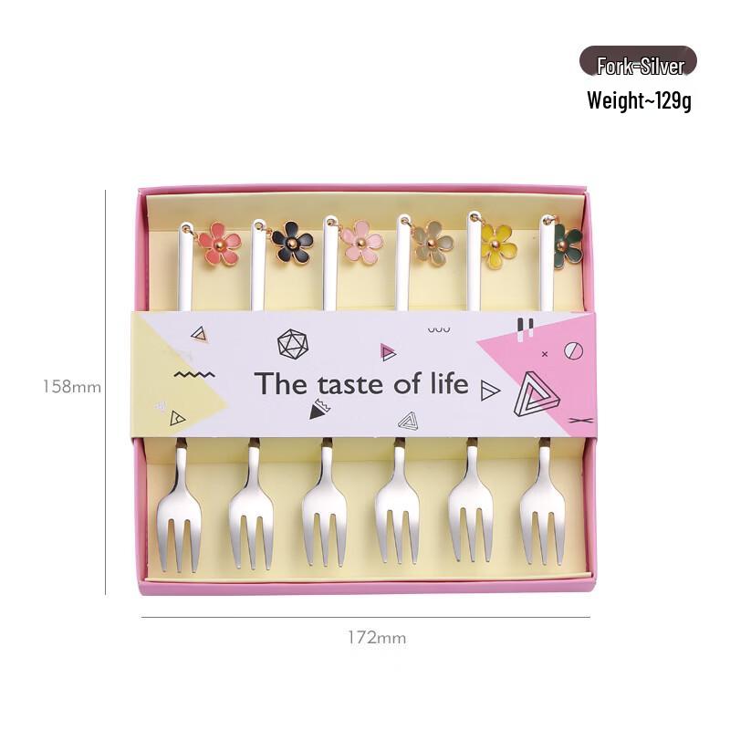 

Ruhan Silver Flower Dessert Utensil Set