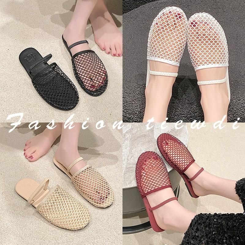 Fashion 2025 Summer Hot Sale Mesh Women’s Closed Toe Slippers Outdoor Breathable Flat with Slippers for Fashion Concise Casual Sandals