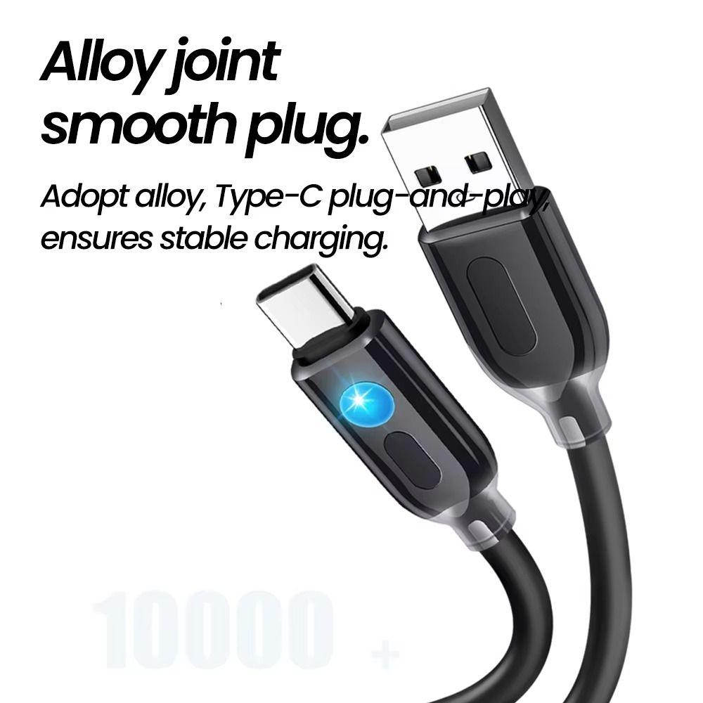 High Quality Universal 120W Type C Cable with LED Light Quick Charge Charging Cable 1M USB C Data Line