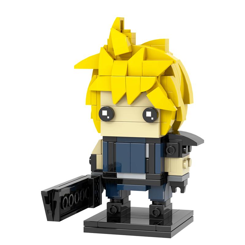 MOC FF Game Figure Bricks Cloud Tifa Aerith Shinra Heads Compatible Building Blocks Friends Gift Toys For Children Adult Pendant