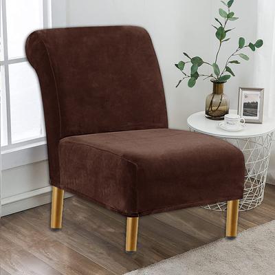 Velvet Accent Chair Covers High Stretch Armless Chair Covers for Living Room Thick Velvet Chair Slipcover Modern Furniture Protector, Machine Washable