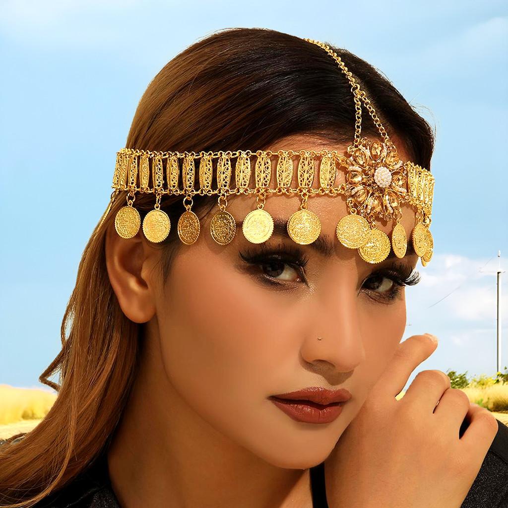 Arabian Style Rhinestone Flower Women Headwear For Brides And Occasions Special