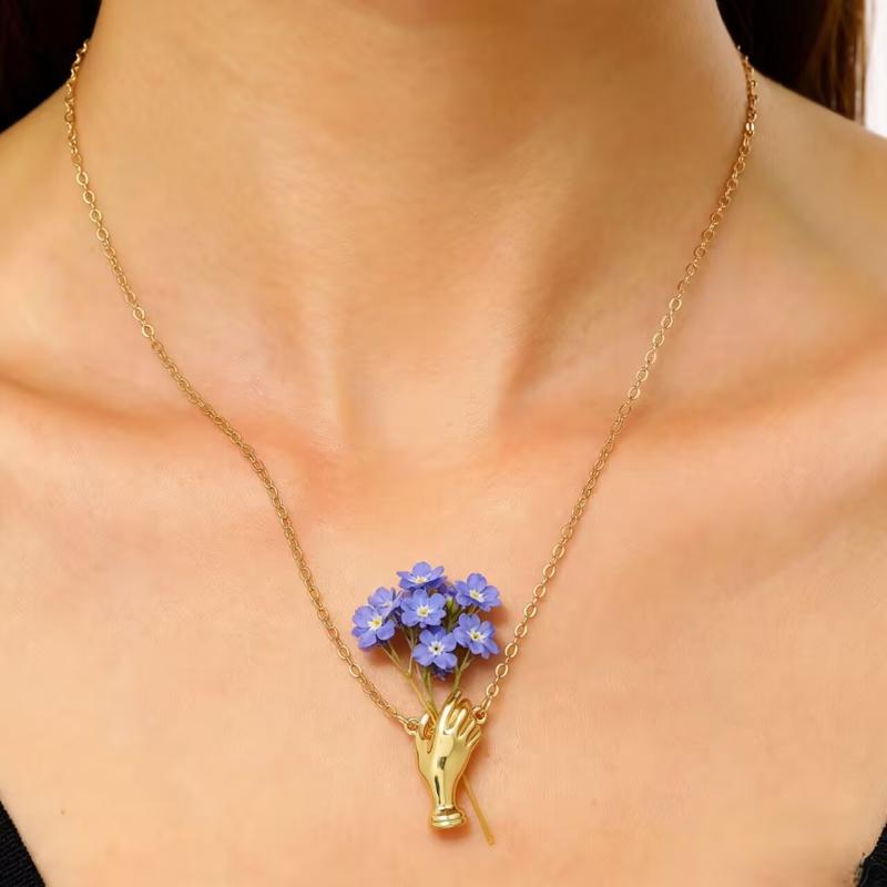 Alloy Hand-Held Flower Necklace Brooch Versatile Suit Pin Accessories For Daily Wear Parties Gifting
