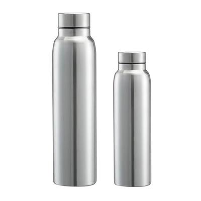 650/850/1000ml Metal Water Bottle Stainless Steel Leakproof Hiking Bottle Single-layer Large Capacity Cold Water Cup