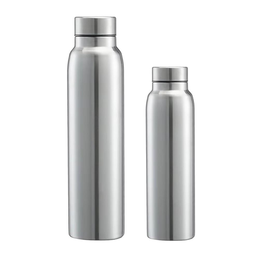 650/850/1000ml Metal Water Bottle Stainless Steel Leakproof Hiking Bottle Single-layer Large Capacity Cold Water Cup
