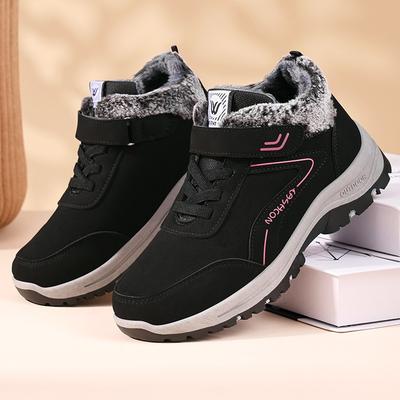 Chaussures en coton hiver nouveau velours épaissi bottes en coton bottes de neige bottines pour femmes semelle d'alpinisme d'extérieur chaussures de marche