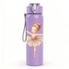 1 Pezzo Ragazza Ballerina Stampa Lineare Bianca 750ml Plastica Colorata Borraccia Sportiva Tappo Flip con Cannuccia Anti-perdita Adatta per Sport Ufficio Uso Domestico