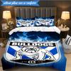 3PCS Bulldogs Team Crest Design Bedding Set 2D Printing (Includes 1 Duvet Cover + 2 Pillowcases Coreless), Bedroom decor,Fan Gift