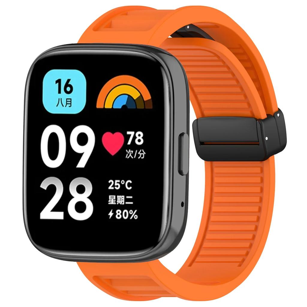 22mm Silicone Magnetic Buckle Band for Redmi Watch 3 Active/Lite Smartwatch Replacement Band for Xiaomi Redmi Watch 3 Lite Strap