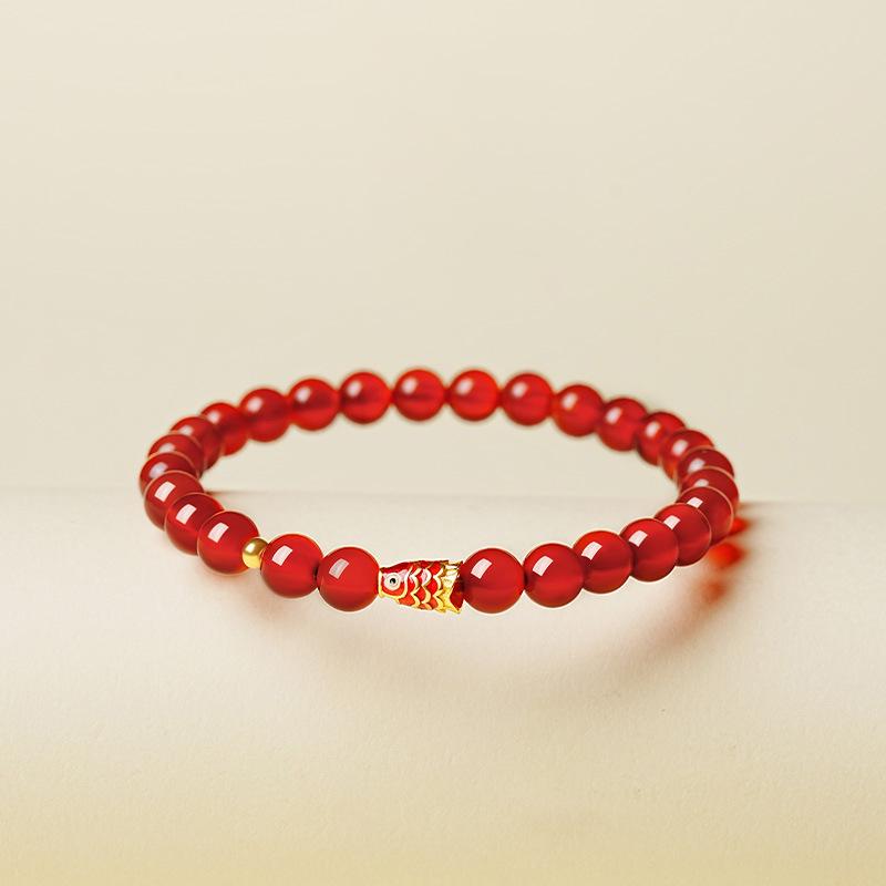 Red Agate Year of the Horse Women's Bracelet - Birthday Gift