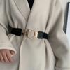 4cm Chic Adjustable Decorative Waist Belt With Gold Round Buckle For Fashion Womens