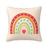 Boho Rainbow Throw Pillow Cover Bohemian Baby Nursery Cotton Polyester Pillow Case Neutral Rainbow Sofa Couch Decor X Inch
