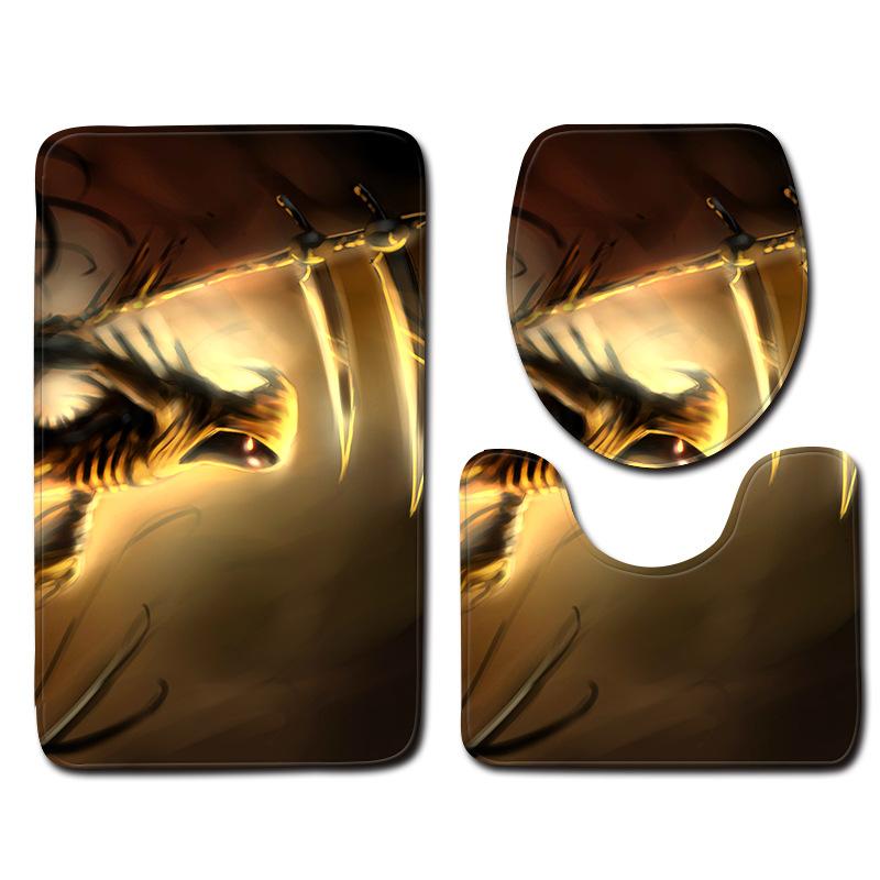 Halloween Bathroom Toilet Three-Piece Floor Mat Doormat Bathroom Carpet