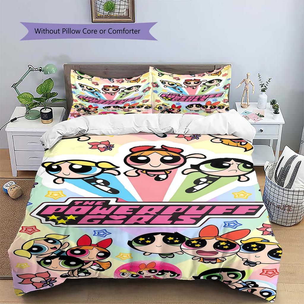 Powerpuff Girls Cute Duvet Cover & Pillowcases, Powerpuff Girls Fan Bedding, Great Gift.chl