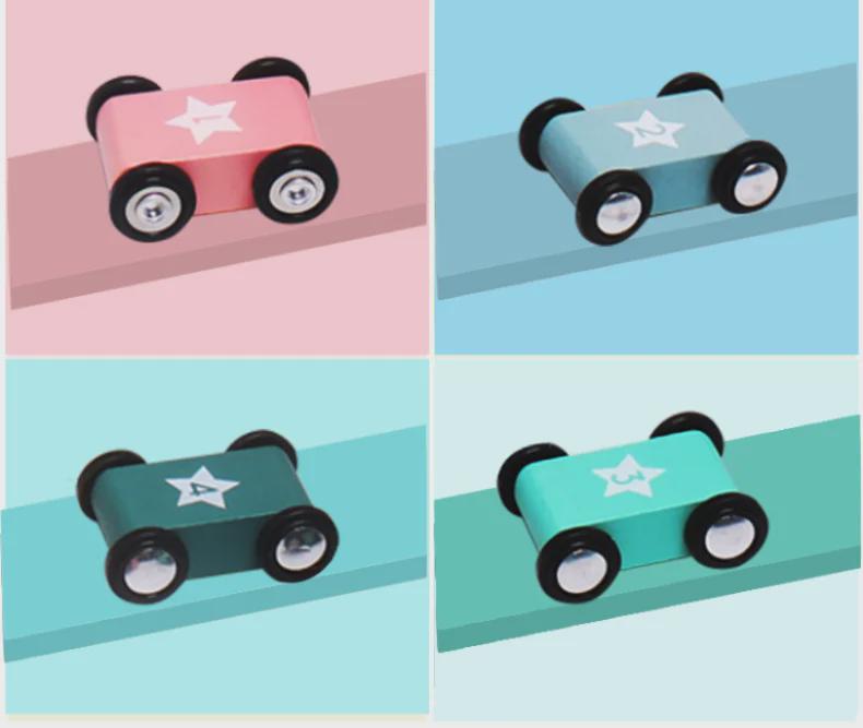 Colorful Wooden Educational Glide Car for Children - Fast, Interactive Parent-Child Toy